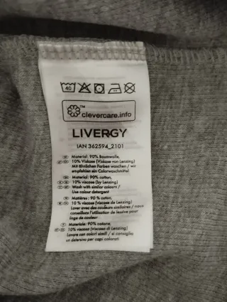 Camiseta manga larga Livergy gris hombre Talla S