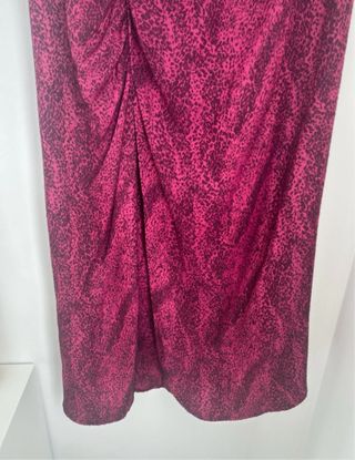 Falda midi fucsia animal print