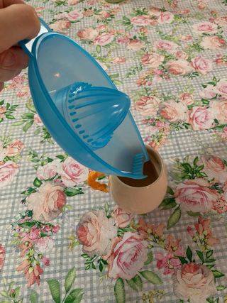 Spremiagrumi in plastica blu trasparente 11x23x7cm