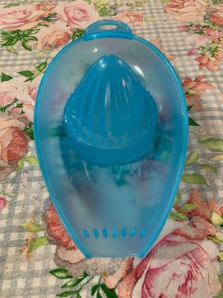 Spremiagrumi in plastica blu trasparente 11x23x7cm