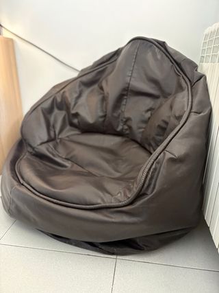 Pouf da divano in similpelle marrone