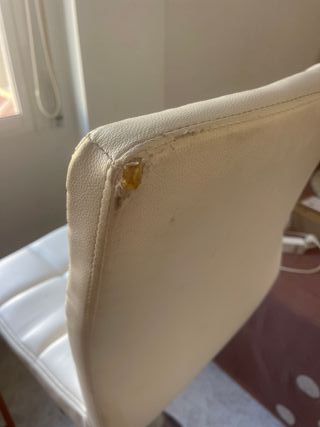 Taburete blanco para peluquería oficina o barra