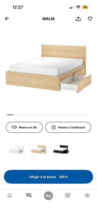 Estructura Cama Malm Ikea Roble