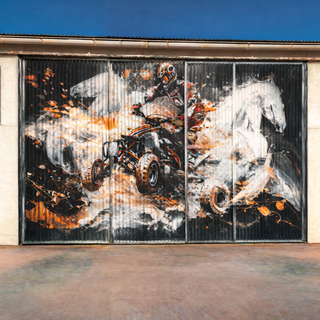 Pintura Mural Decorativa: Coche Clásico Rojo