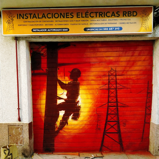 Pintura Mural Decorativa: Coche Clásico Rojo