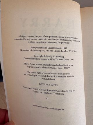 Libro Harry Potter y la piedra filosofal en ingles