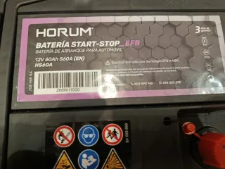 Batería Horum Start-Stop EFB 12V 60Ah