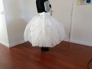 Cancán Fallera Niña 75cm 3 Aros Blanco