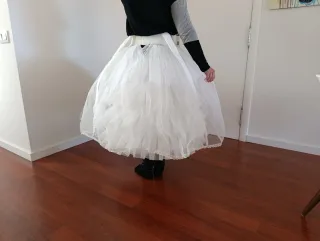 Cancán Fallera Niña 75cm 3 Aros Blanco