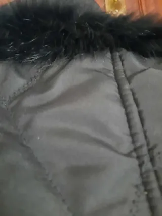 Parka larga mujer negra