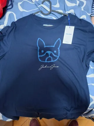 Camiseta Jack & Jones perro azul