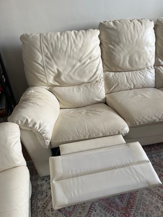 Sofá LOSBU 3 plazas piel beige