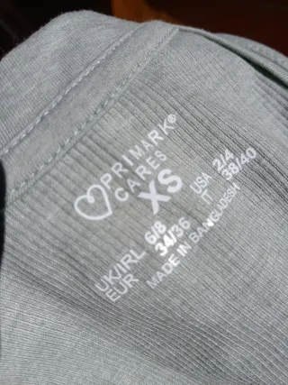 Camiseta tirantes verde jaspeado Primark XS