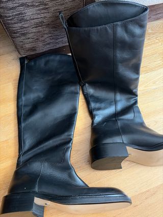 Botas altas piel Zara