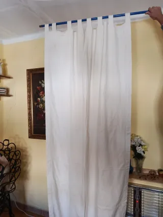 Cortina beige tela como nueva Algodón