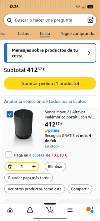 Altavoz Sonos Move 2 Negro
