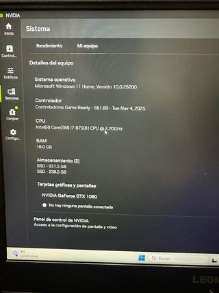Lenovo Legion i7-8750H GTX 1060 /6 gb 16GB RAM