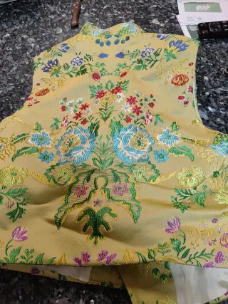 Chaleco Fallero Brocado Dorado Multicolor talla 48