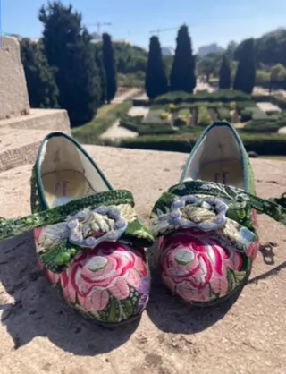 Traje de Fallera Niña Verde Multicolor