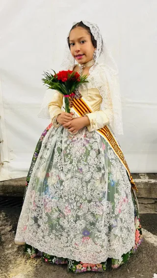 Traje de Fallera Niña Verde Multicolor