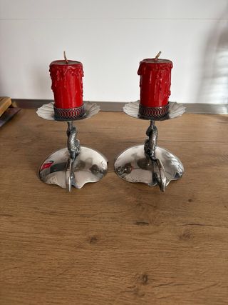 2 Palmatorias Alpaca Plateada Antiguas