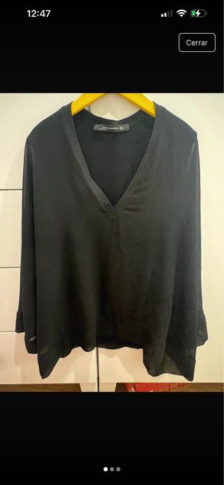 Camisa Zara Mujer Negra