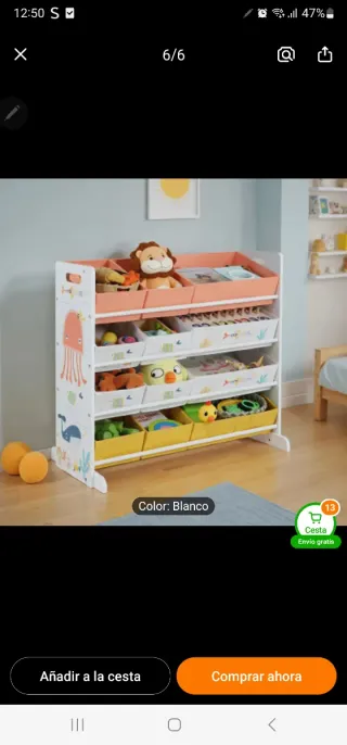Mueble organizador de juguetes infantil