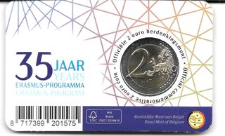 Moneda 2€ Bélgica 2022 Coincard Erasmus