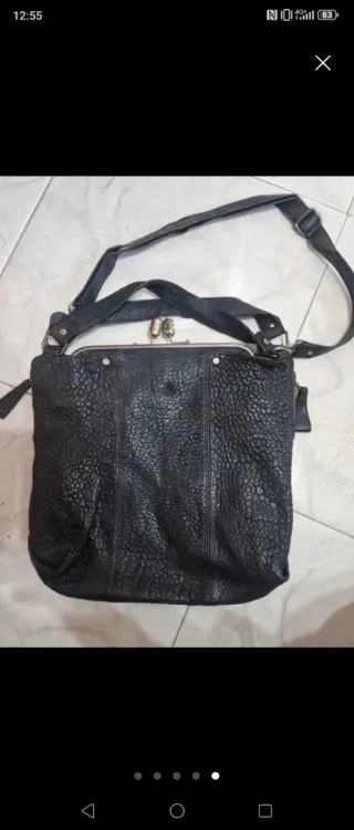Borsa vintage in pelle nera