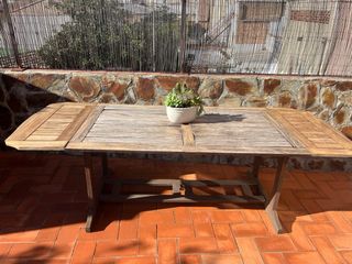 Mesa de exterior de teca extensible de   240x90