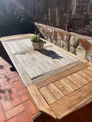 Mesa de exterior de teca extensible de   240x90