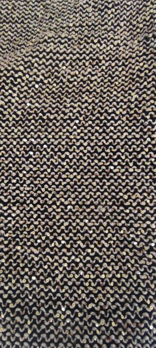 Vestido fiesta lentejuelas negro y dorado