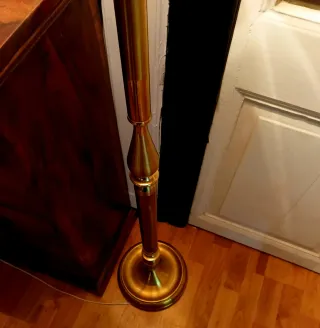 Lámpara de pie vintage tela y metal laton/bronce