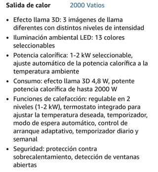 Estufa eléctrica chimenea blanca