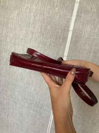 Borsa vera pelle bordeaux rettangolare