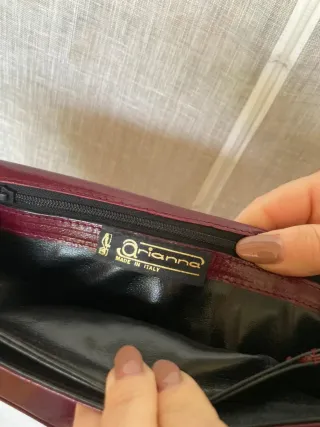 Borsa vera pelle bordeaux rettangolare
