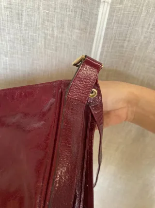 Borsa vera pelle bordeaux rettangolare