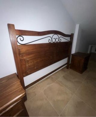 Cabecero rústico 150cm y 2 mesitas