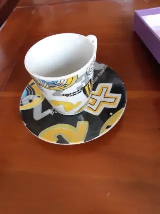 Juego de café porcelana multicolor para 4