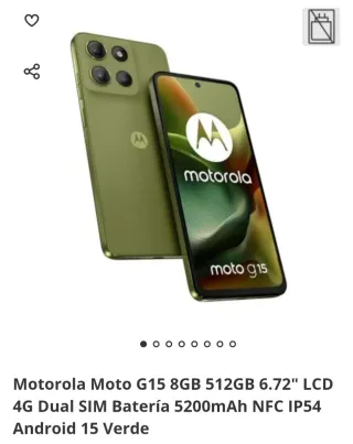 Motorola Moto G15 8GB 512GB Verde iguana