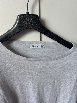 Jersey gris fino Bliss manga acordonada Talla M