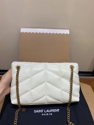 Bolso YSL Cloud Blanco Piel Dorado