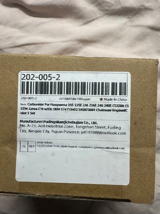 Carburatore per Husqvarna 295 235E 236 240