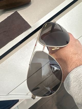 Gafas Carrera Aviador Negro y Dorado