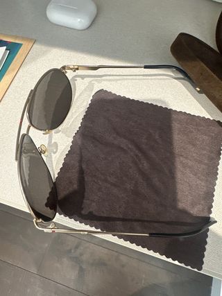 Gafas Carrera Aviador Negro y Dorado