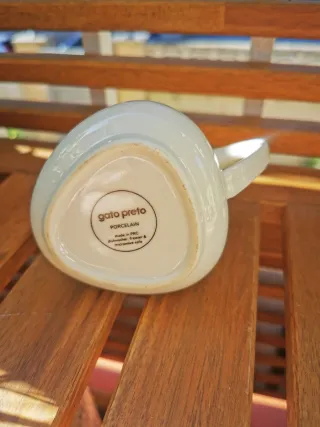 Lechera Gato Preto Porcelana Blanca