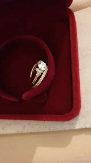 2 Anillos Chapado Oro Resistente Agua talla 7