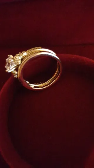 2 Anillos Chapado Oro Resistente Agua talla 7