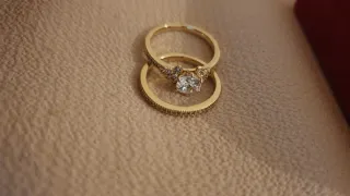 2 Anillos Chapado Oro Resistente Agua talla 7