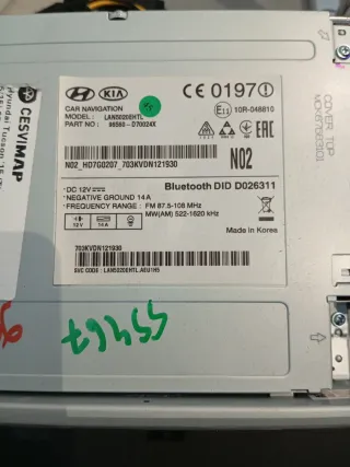 Pantalla Navegador GPS Hyundai Tucson TL